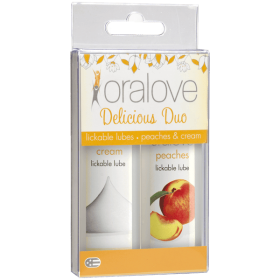 Oralove Delicious Duo Flavored Lube Peaches & Cream Oralove Delicious Duo Flavored Lube Peaches & Cream